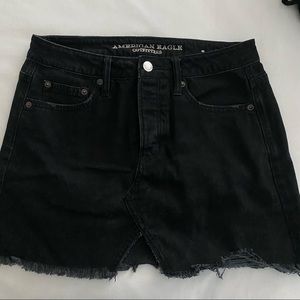 Black Denim Skirt